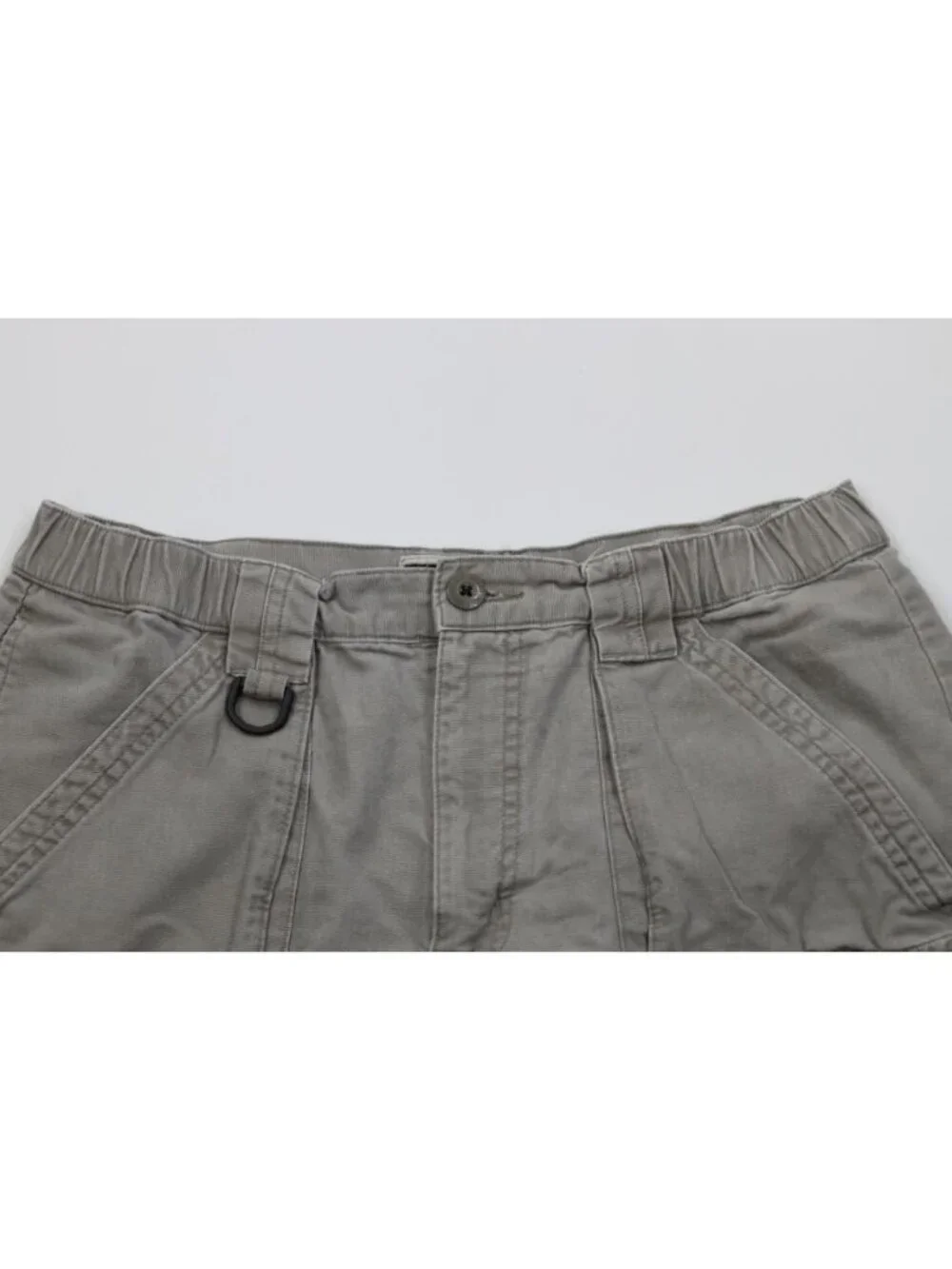 Vtg 90s Y2K Columbia Mens Small Faded Stonewash Canvas Above Knee Cargo Shorts
